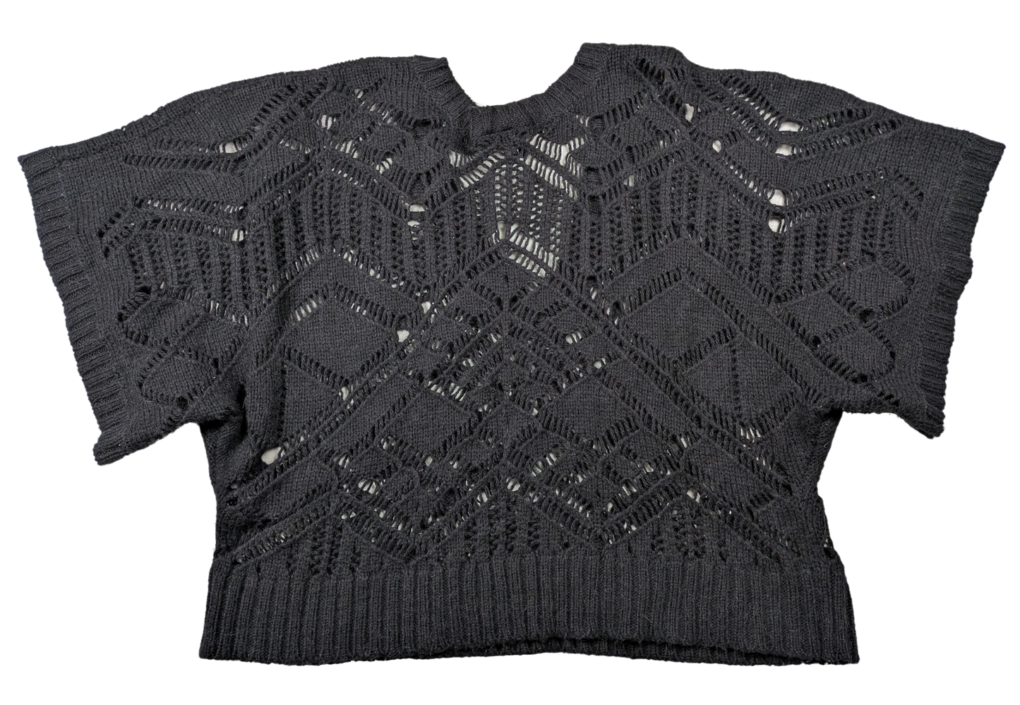 Lane Bryant Black Crochet Cropped Sweater  Size 14/20 Rock the ultimate boho-chic look with Lane Bryant's Black Crochet Cropped Sweater in size 14/20. The intricate 
