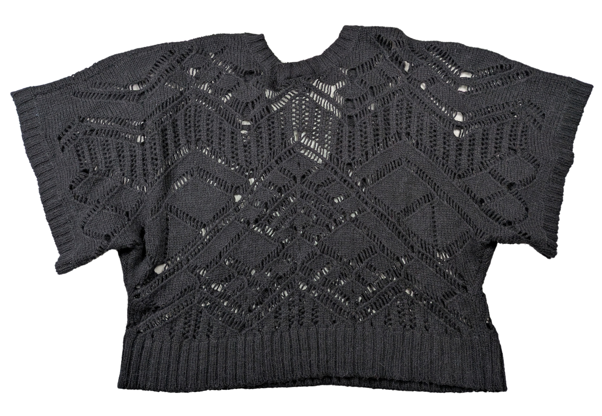 Lane Bryant Black Crochet Cropped Sweater  Size 14/20 Rock the ultimate boho-chic look with Lane Bryant's Black Crochet Cropped Sweater in size 14/20. The intricate 