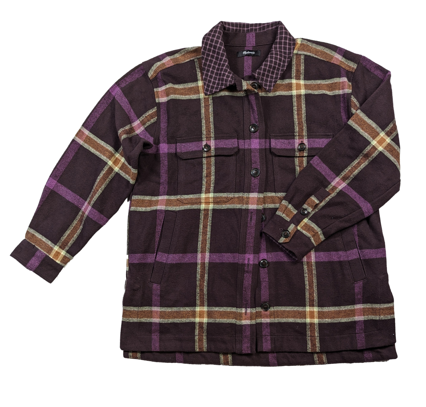 Madewell Tilda Purple Plaid Shacket - NWOT