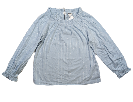 J Crew Light Blue Smock Neck Long Sleeve Blouse Size XS Get ready to add some playfulness to your wardrobe with this J Crew light blue blouse. The smock neck and ruf