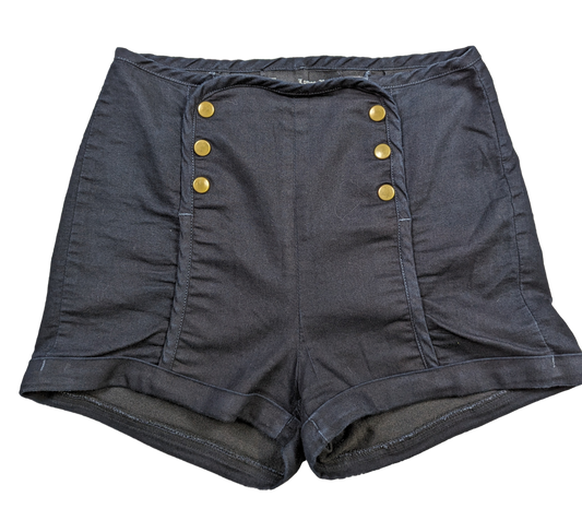 London Bridge Sailor Shorts Sail away in style with our London Bridge Sailor Shorts. Made from a comfortable cotton/spandex blend, these shorts feature two 3-button 