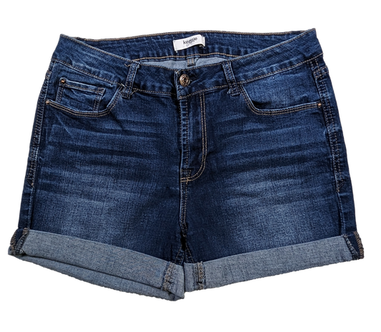 Kensie Denim Cuffed Shorts Size 6 Get ready to rock all summer long in the Kensie Denim Cuffed Shorts! These playful and stretchy shorts will give you a flattering 2