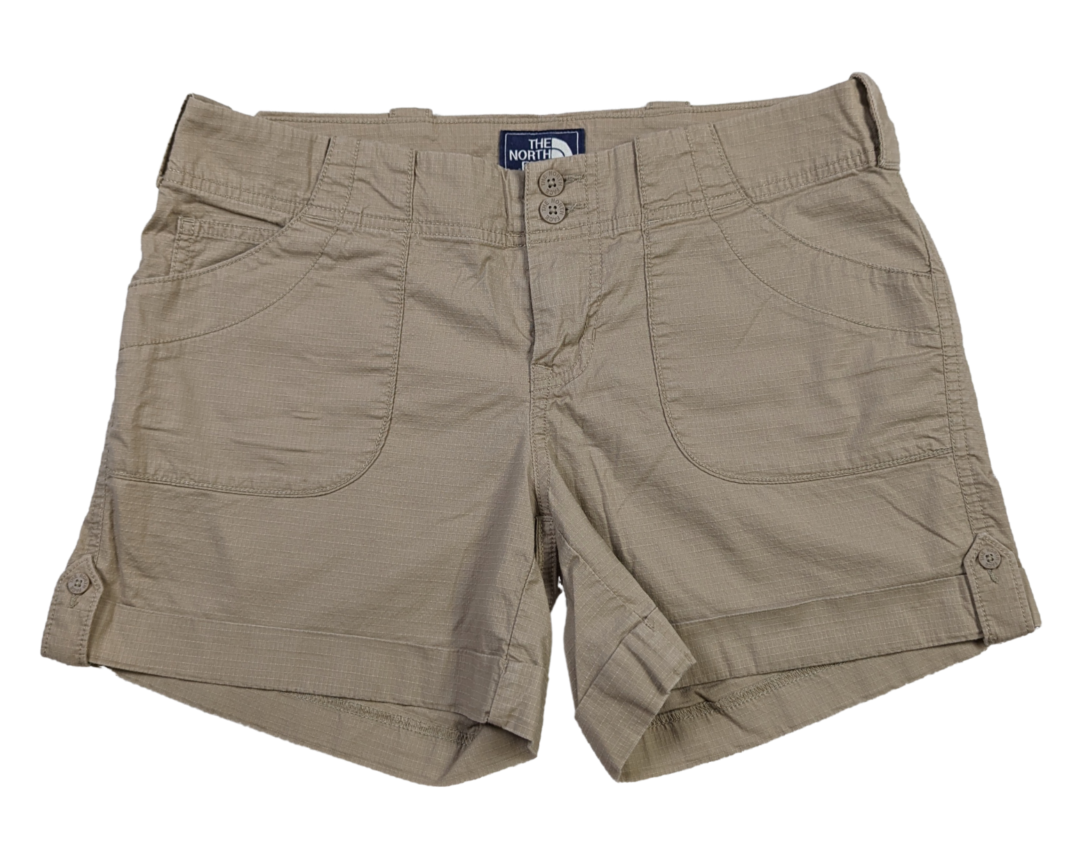 The North Face Tan Hiking Shorts Size 8 Get out and explore in style with these North Face Tan Hiking Shorts in size 8. Made with a cotton and elastane blend, they o