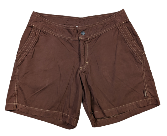 prAna Brown Outdoor Hiking Shorts Size Medium Unleash your adventurous spirit with these Prana outdoor hiking shorts. The medium size, 5.5 inseam, and white topstitc