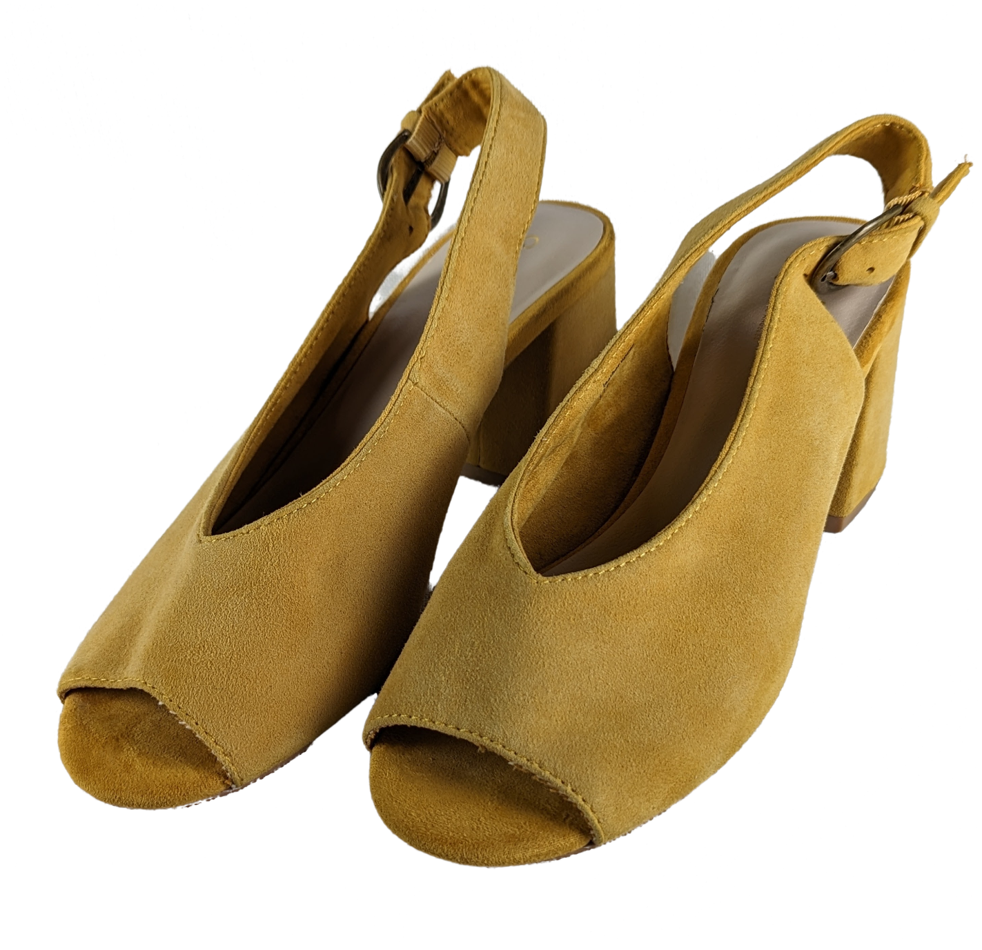 Seychelles Mustard Yellow Suede Chunky Heel Sandals Size 7 1/2 Step into the sun with Seychelles Mustard Yellow Suede Chunky Heel Sandals! These playful sandals feat