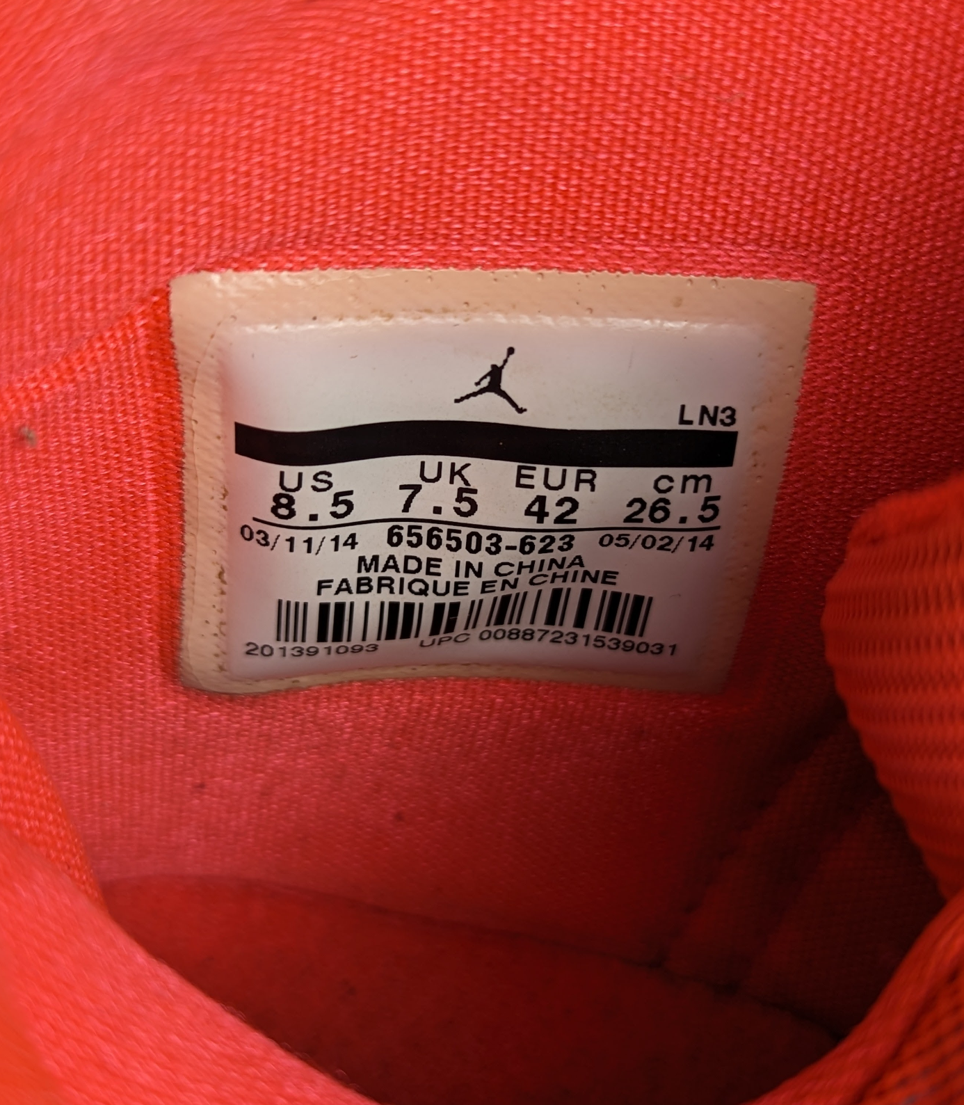 Nike Jordan's Future Infrared 23 White Men's Size 8.5