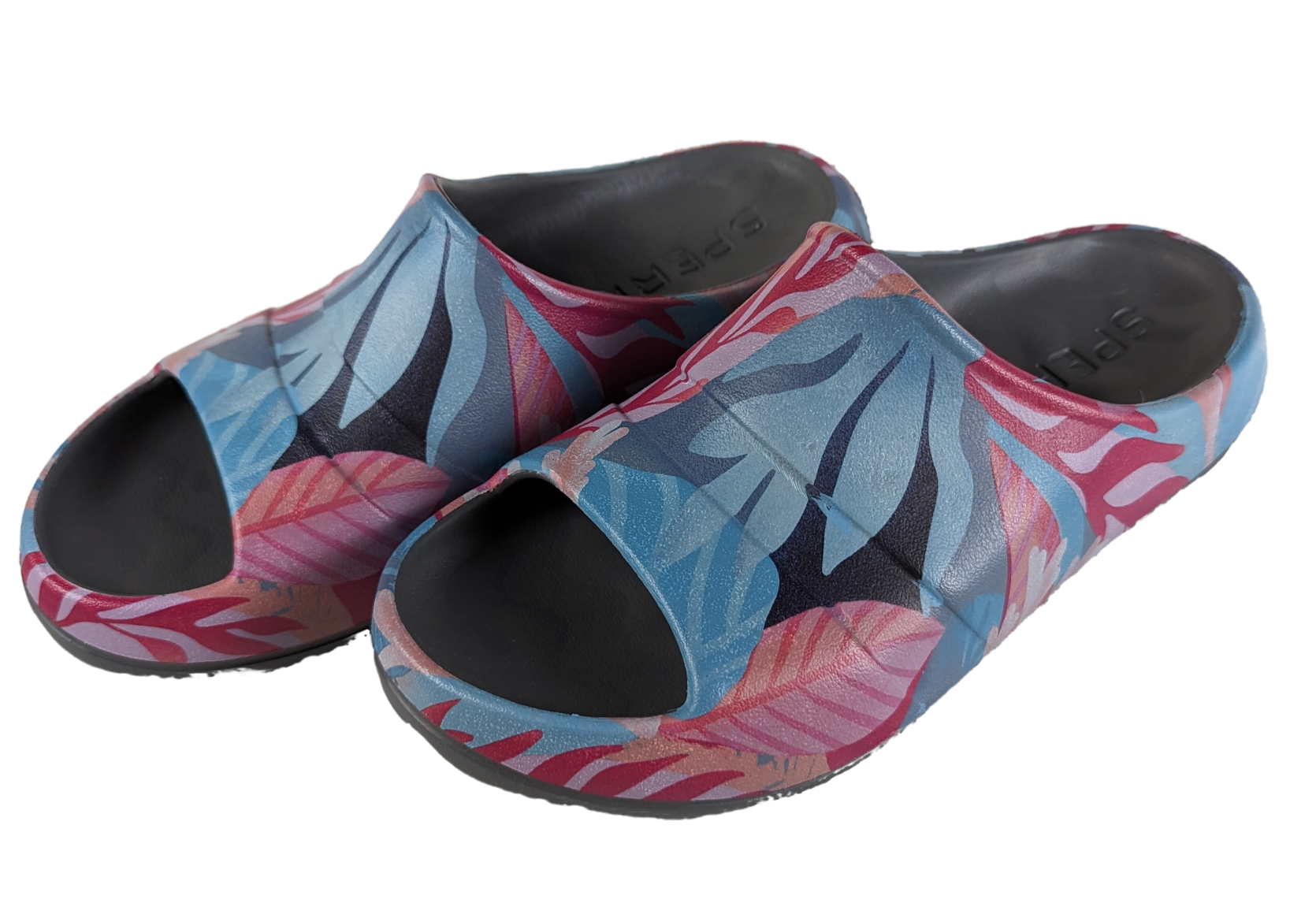 Sperry Windward Float Slide with Tropical Print Size 8 NIB Give your feet a taste of paradise with Sperry's Windward Float Slide, featuring a tropical print and ligh