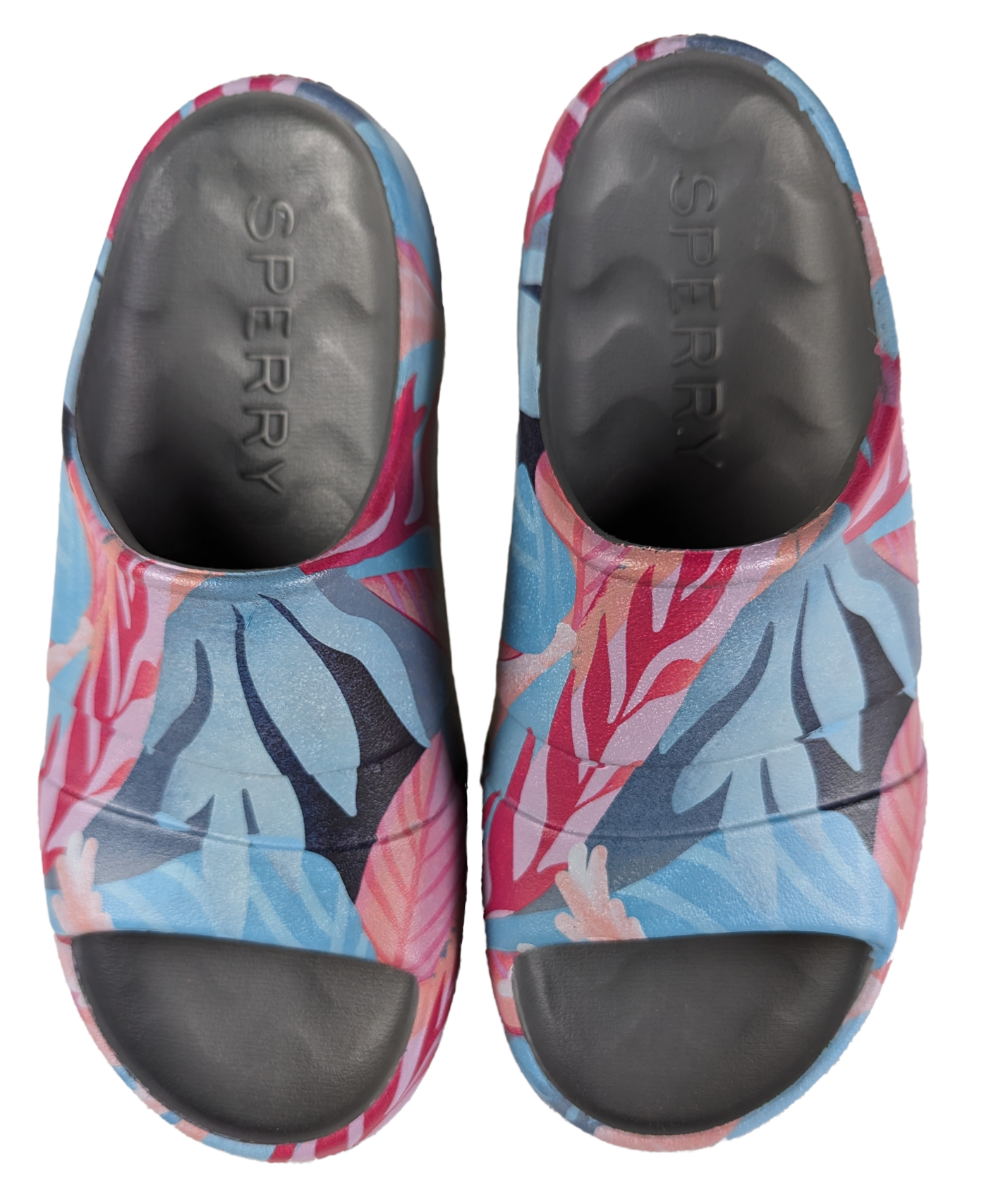 Sperry Windward Float Slide with Tropical Print Size 8 NIB Give your feet a taste of paradise with Sperry's Windward Float Slide, featuring a tropical print and ligh