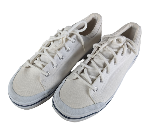 Totes Sport White Sneakers Size 8W Elevate your style and comfort with Totes Sport White Sneakers. Designed with a canvas upper and rubber sole, these sneakers provi