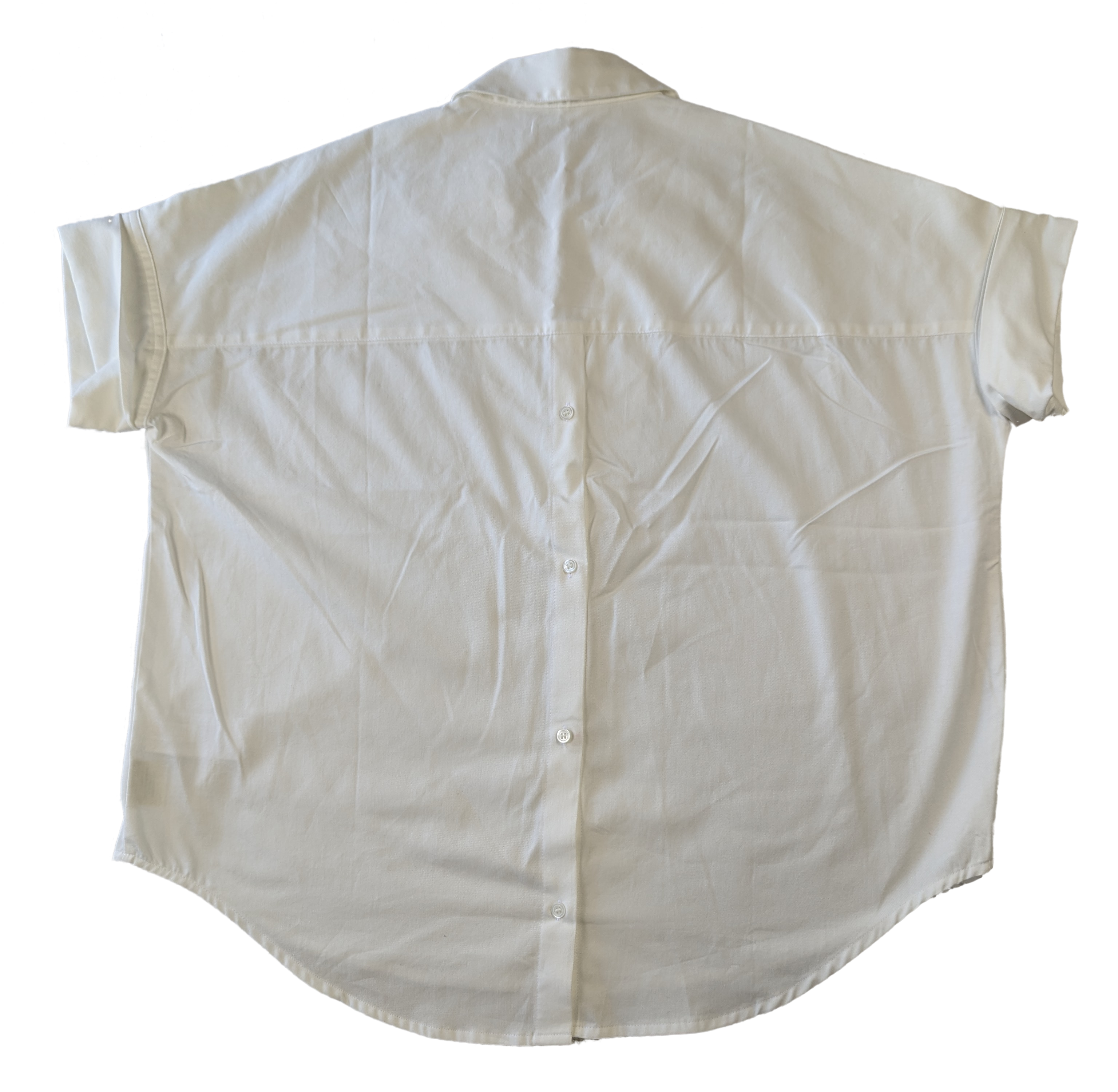 Madewell Courier Button Back Shirt in Pure White Size Small Elevate your wardrobe with this Madewell Cotton/Modal Blend Courier Short Sleeve Tunic. Lightweight and c