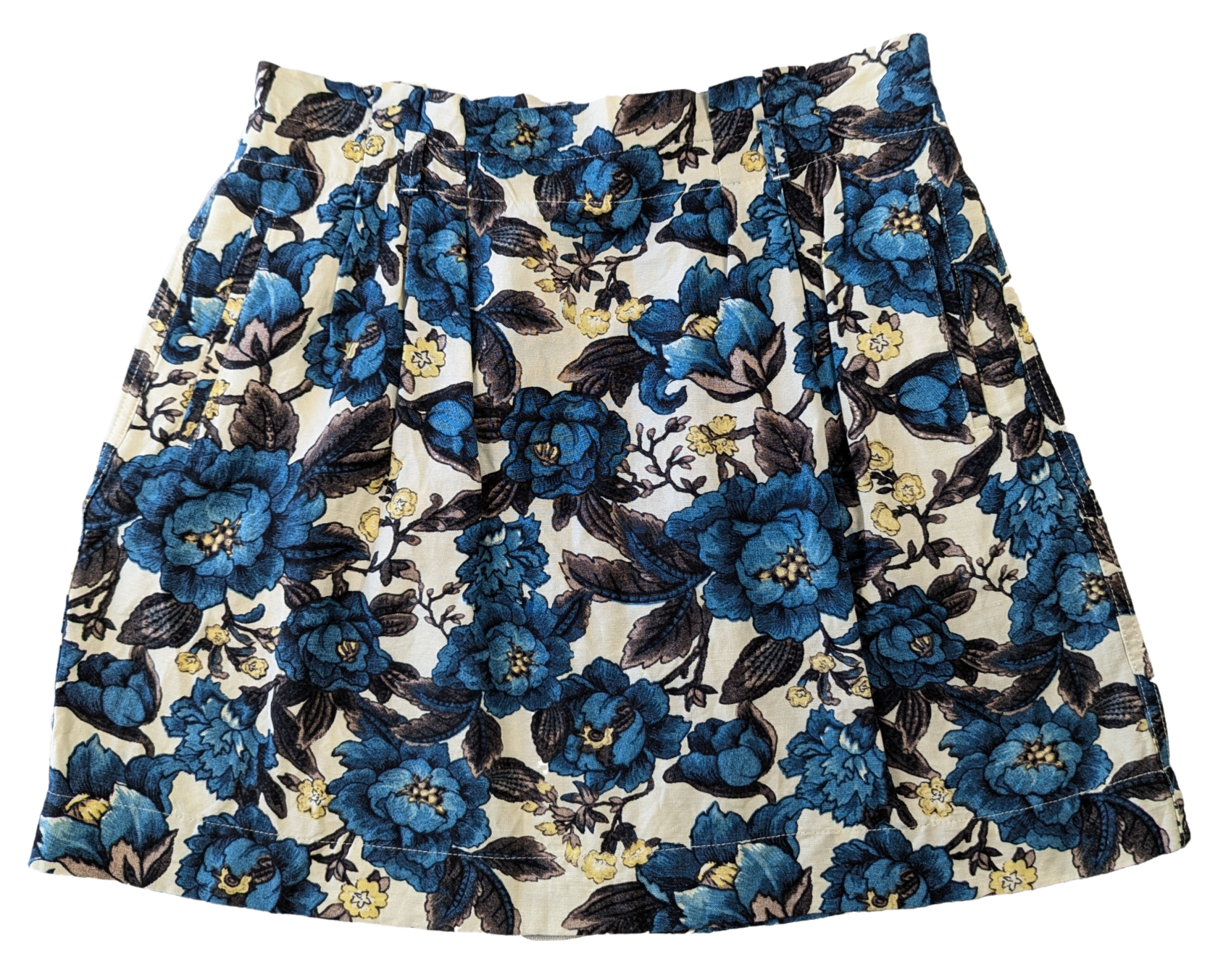 Loft Printed Mini Skirt with Side Pockets and Elastic Waist Size SP