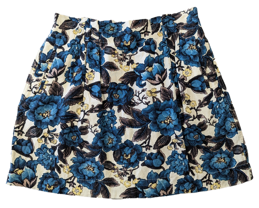 Loft Printed Mini Skirt with Side Pockets and Elastic Waist Size SP