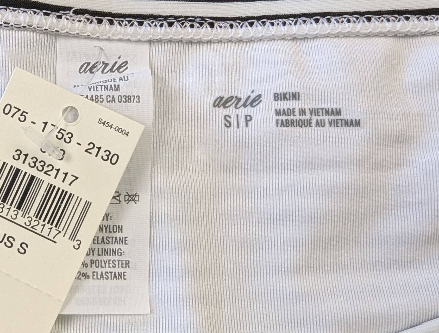 Aerie Bikini with Black Top and Black & White Striped Bottom NWT size S Get ready to slay the summer pool game with this Aerie Bikini. The black top and black & whit