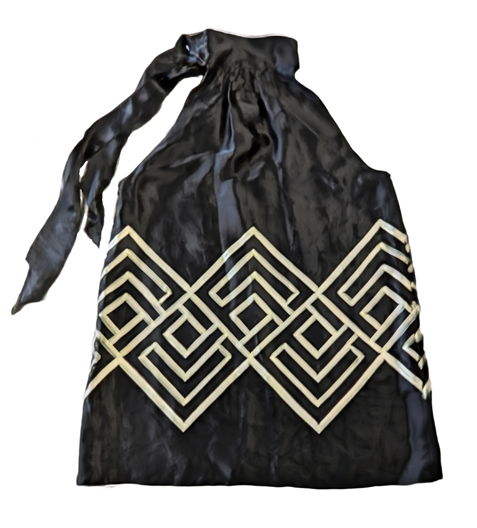 Michael Kors Black Silk Halter Top with Geometric Design Size 2 This sensational Black Silk Halter Top from Michael Kors is a must-have addition to your wardrobe! Th