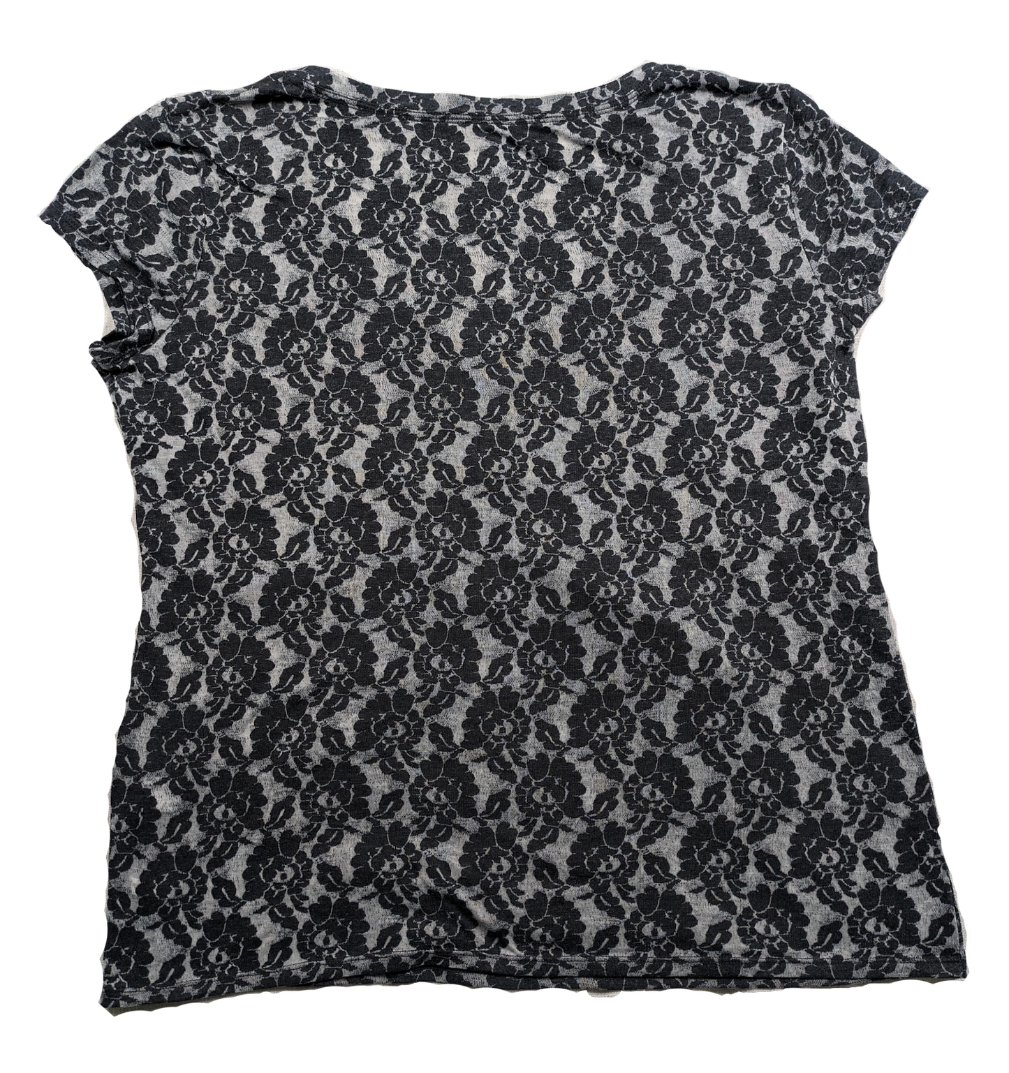 NY & Co Semi-Sheer Lace Print T Shirt Size XL Say hello to your new fa