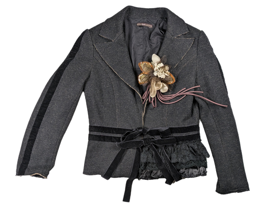 Hazel by Anthropologie Wool Blend Embellished Cropped Blazer Size M Get ready to add some quirky charm to your wardrobe with the Hazel wool cropped blazer from Anthr