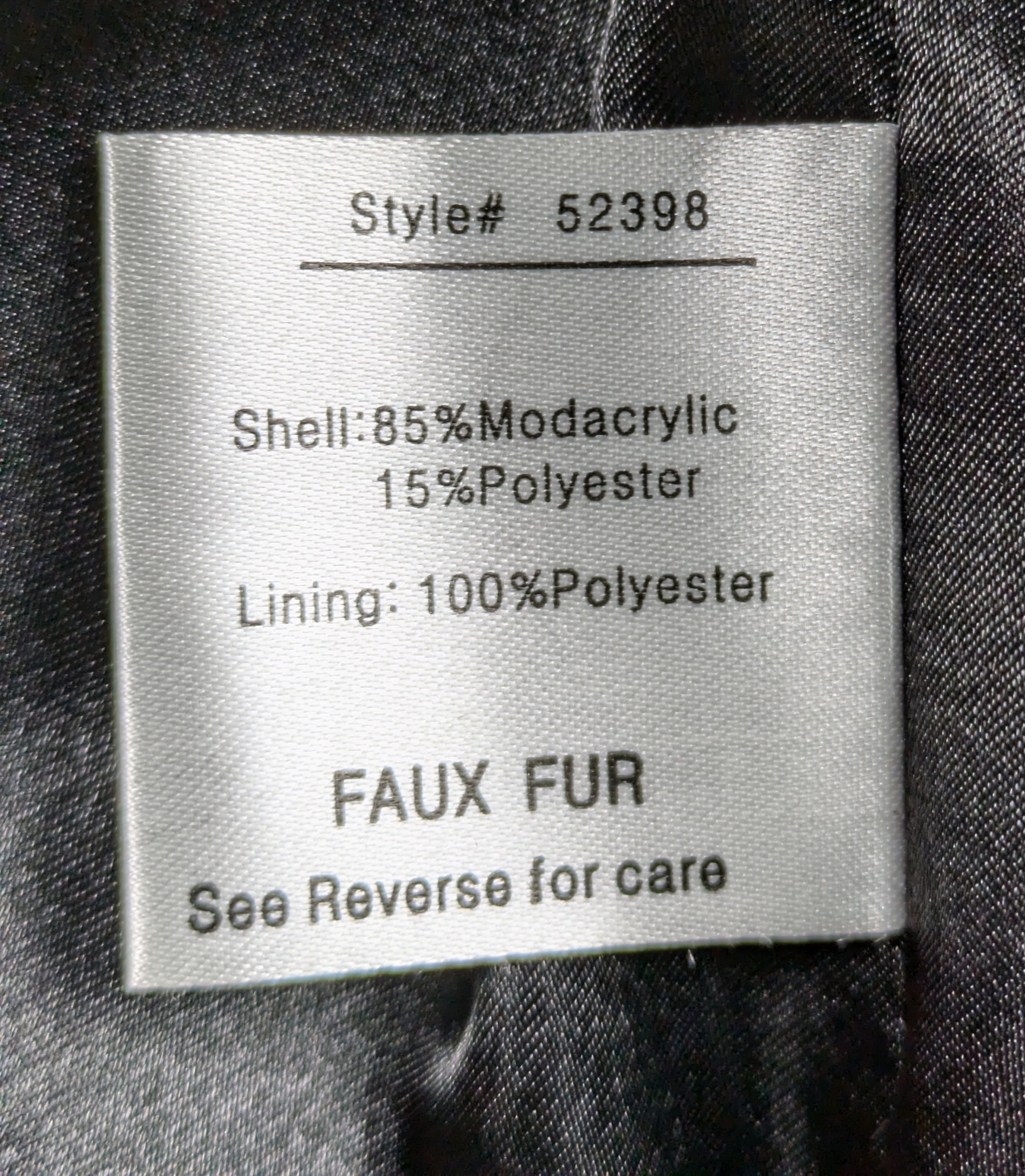 Kristen Blake Faux Fur Jacket with Zip closure Size XL