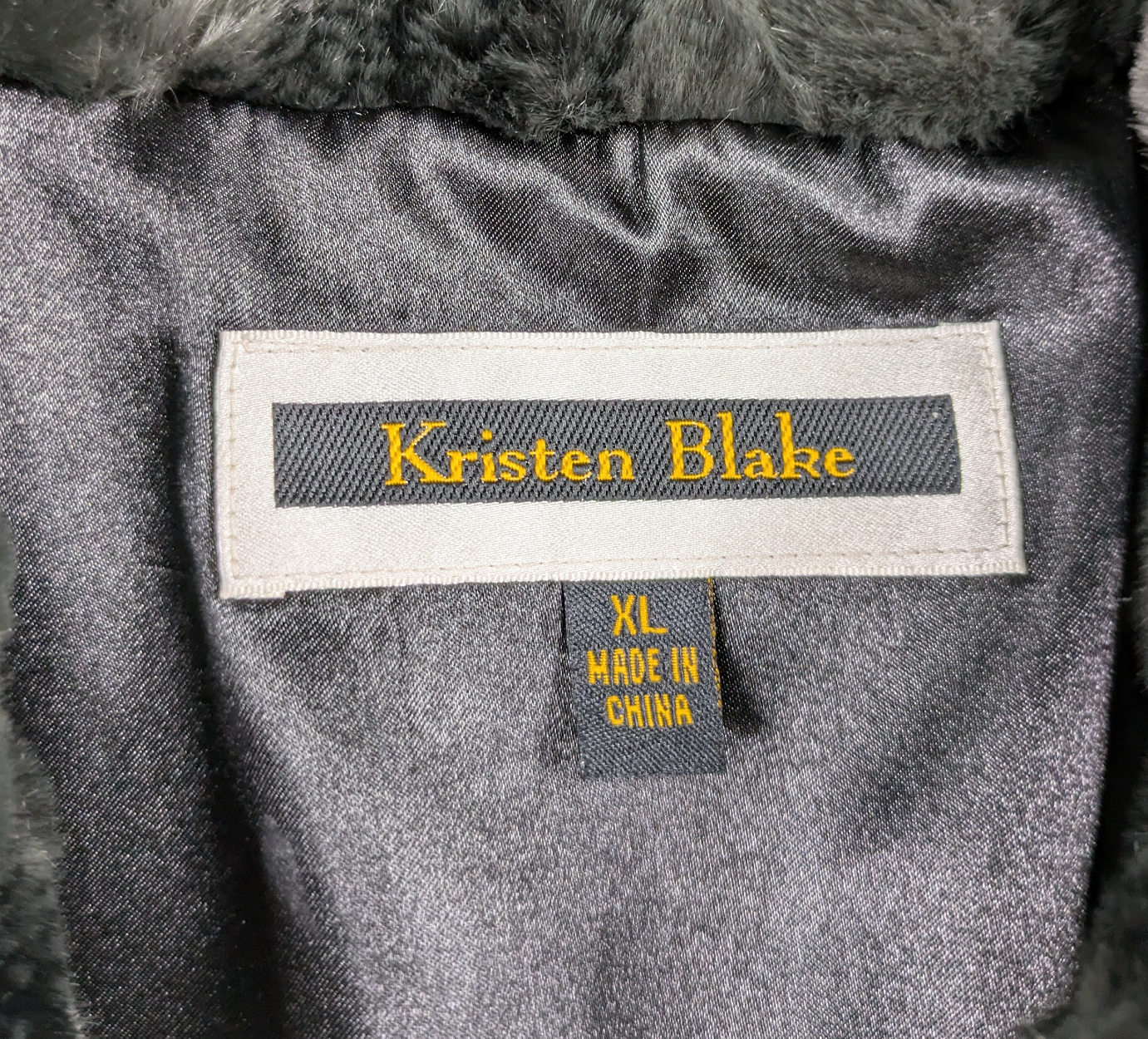 Kristen Blake Faux Fur Jacket with Zip closure Size XL