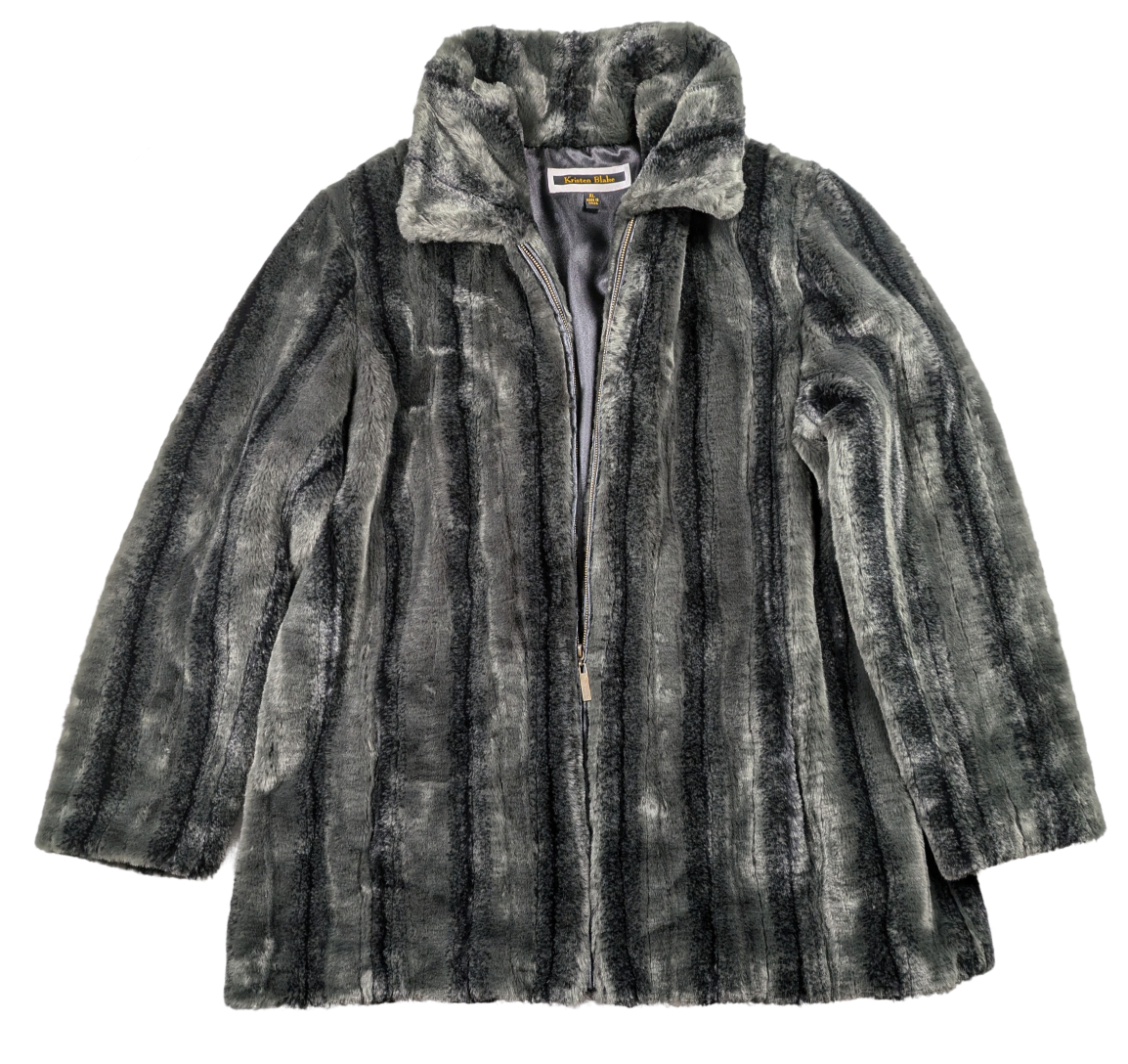 Kristen Blake Faux Fur Jacket with Zip closure Size XL