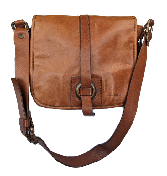 Francesco BiasiaVintage bag in excellent condition!  Lots of room for all your essentials - wallet, keys, makeup, etc...Purse, handbagFrancesco Biasia Leather and Fabric Messenger BagFrancesco Biasia Leather