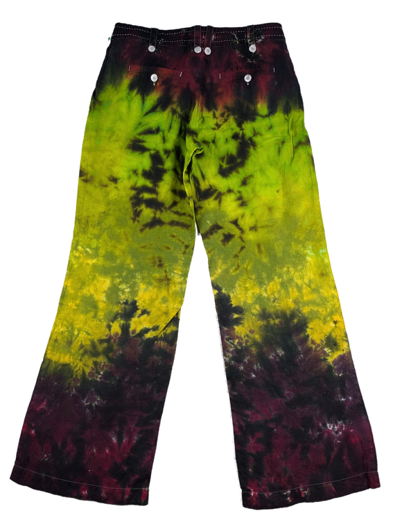 H & M Tie-Dyed Wide Leg Linen Pants Size 6 Linen pants that stand out and are so cool!  These wide-leg pants are on trend and will be your faves! H & M Tie-Dyed Wide
