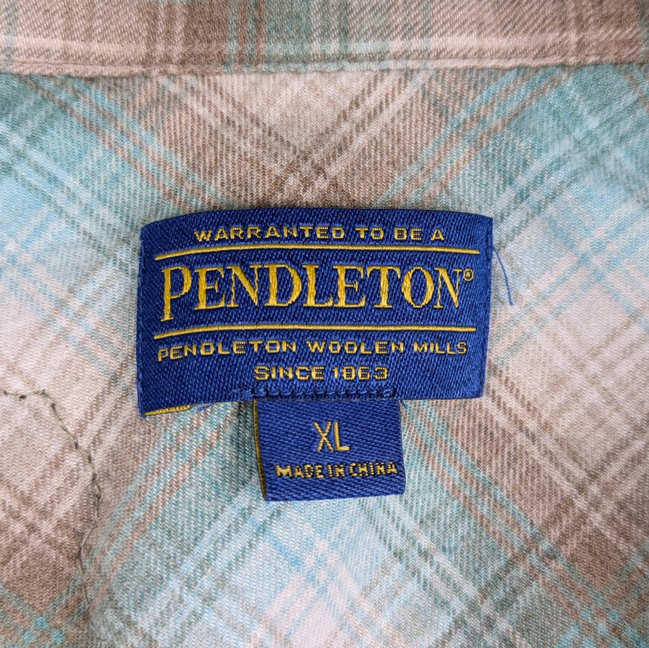 Refreshed - Pendleton Upcycled Flannel size XL So warm and cozy, Pendleton is known for their amazing flannels!  This one is also embellished with a statement of Chr