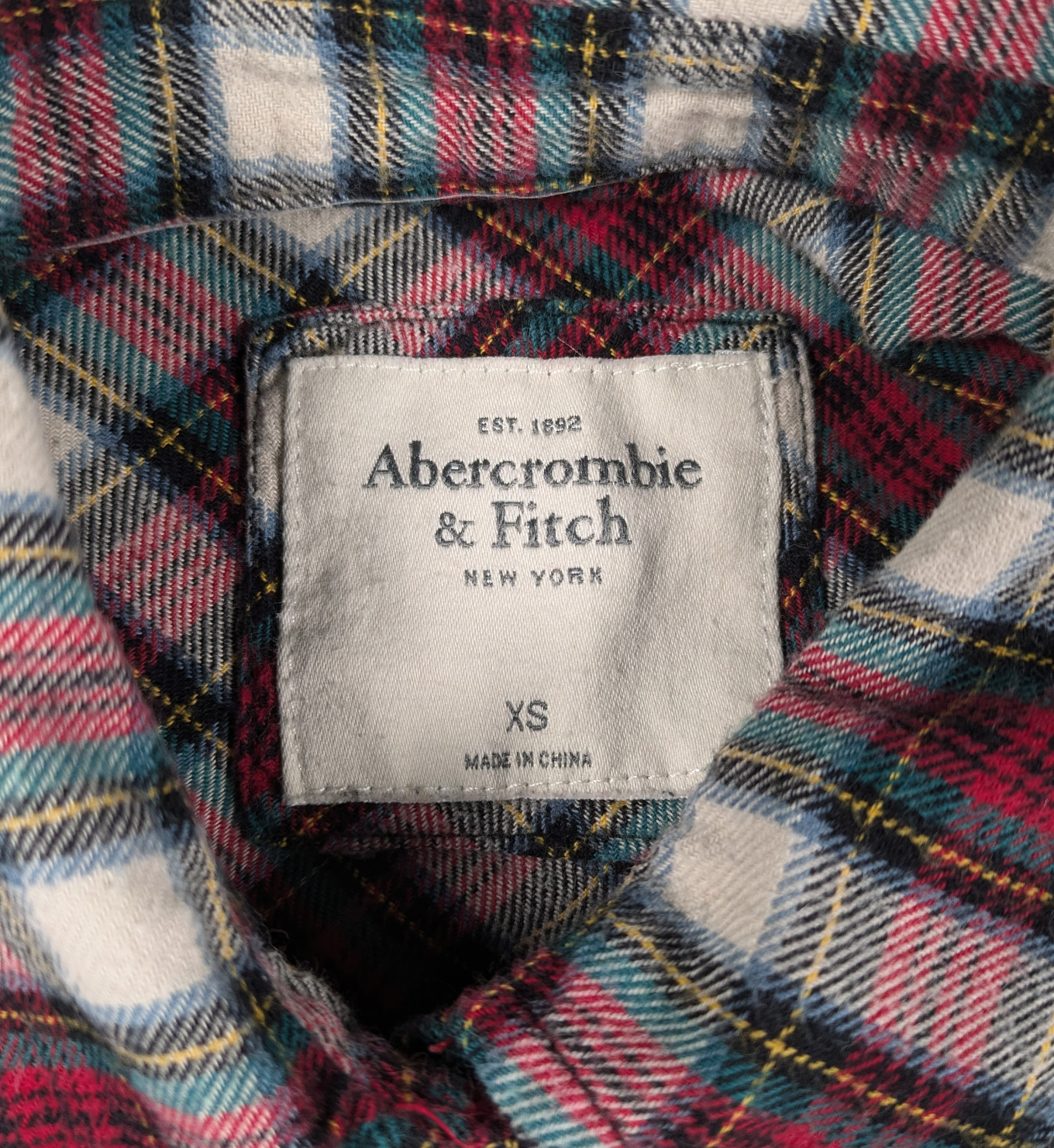 Refreshed - Abercrombie & Fitch Upcycled Plaid Flannel Size XS Treat yourself to some Peace and Joy this season with this upcycled plaid flannel, embellished with vi