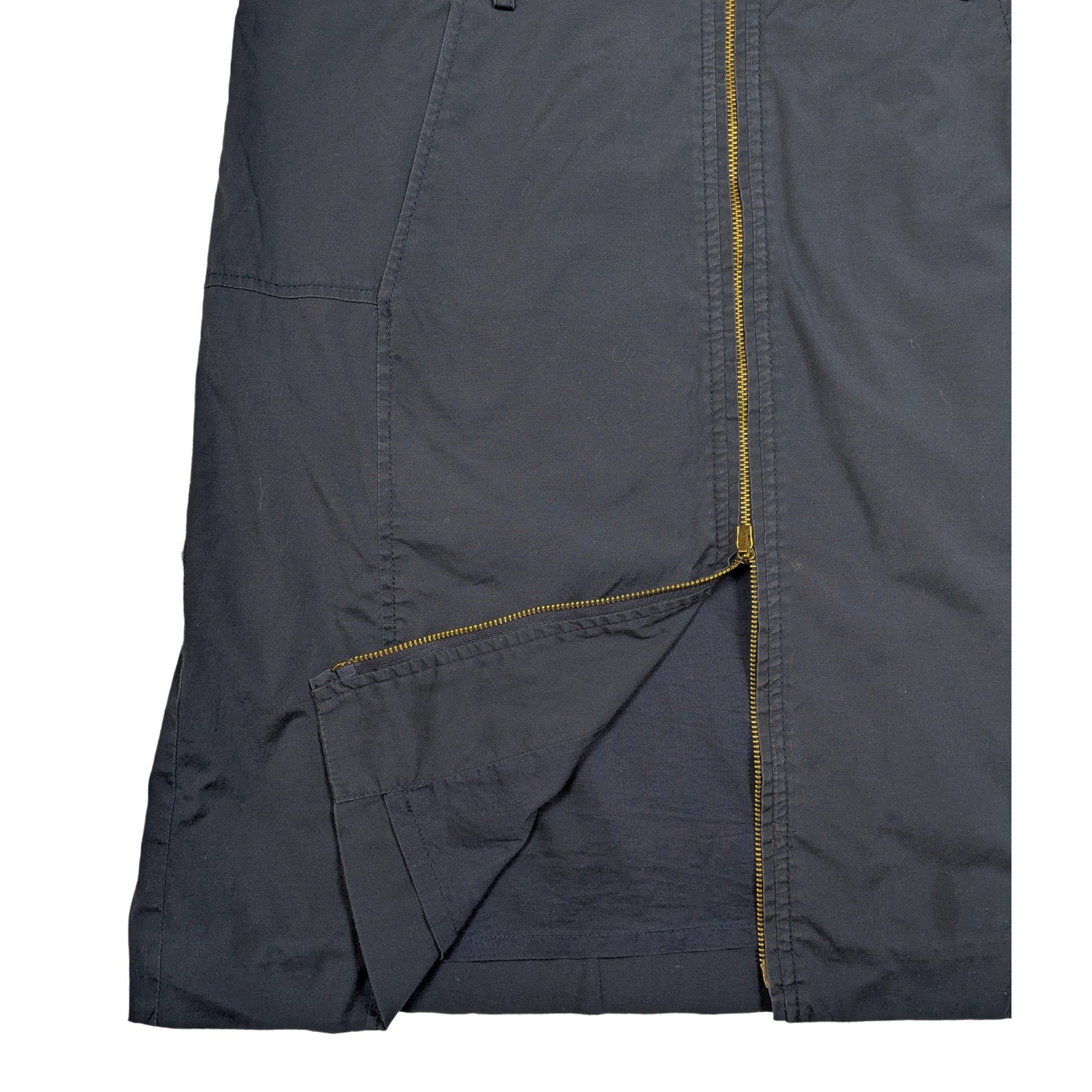 Tory Burch Zip-Front Navy Sleeveless Shirt Dress Size 10 - 0