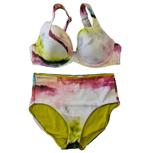 CALIA by Carrie Underwood Tie Dyed 2-piece Underwire swimsuit