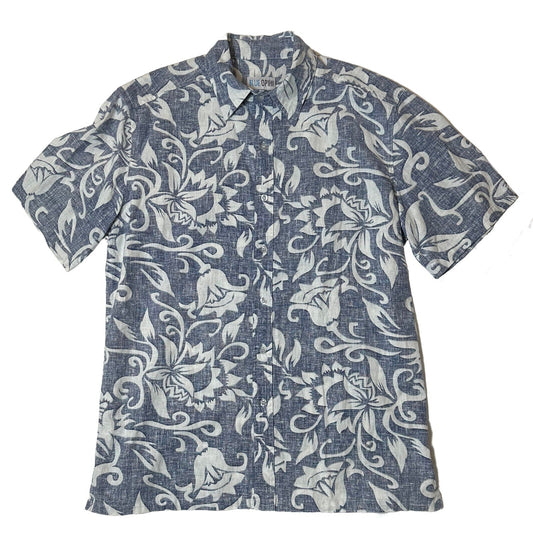 Blue Opihi Aloha Floral Casual Button Front Shirt Men's size Medium Say Aloha to your new favorite shirt! This Blue Opihi aloha floral casual button front shirt is p