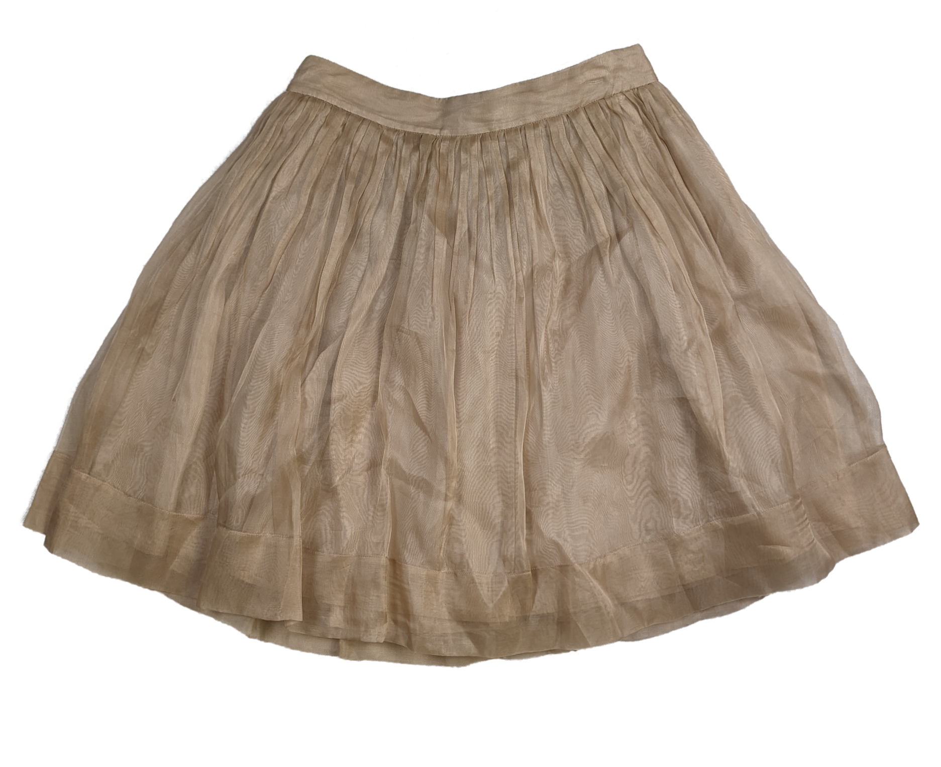 Elizabeth and James Champagne Silk Short Skirt Size 6 Indulge in luxury with Elizabeth and James' Champagne Silk Short Skirt. Made with the finest silk and lined wit