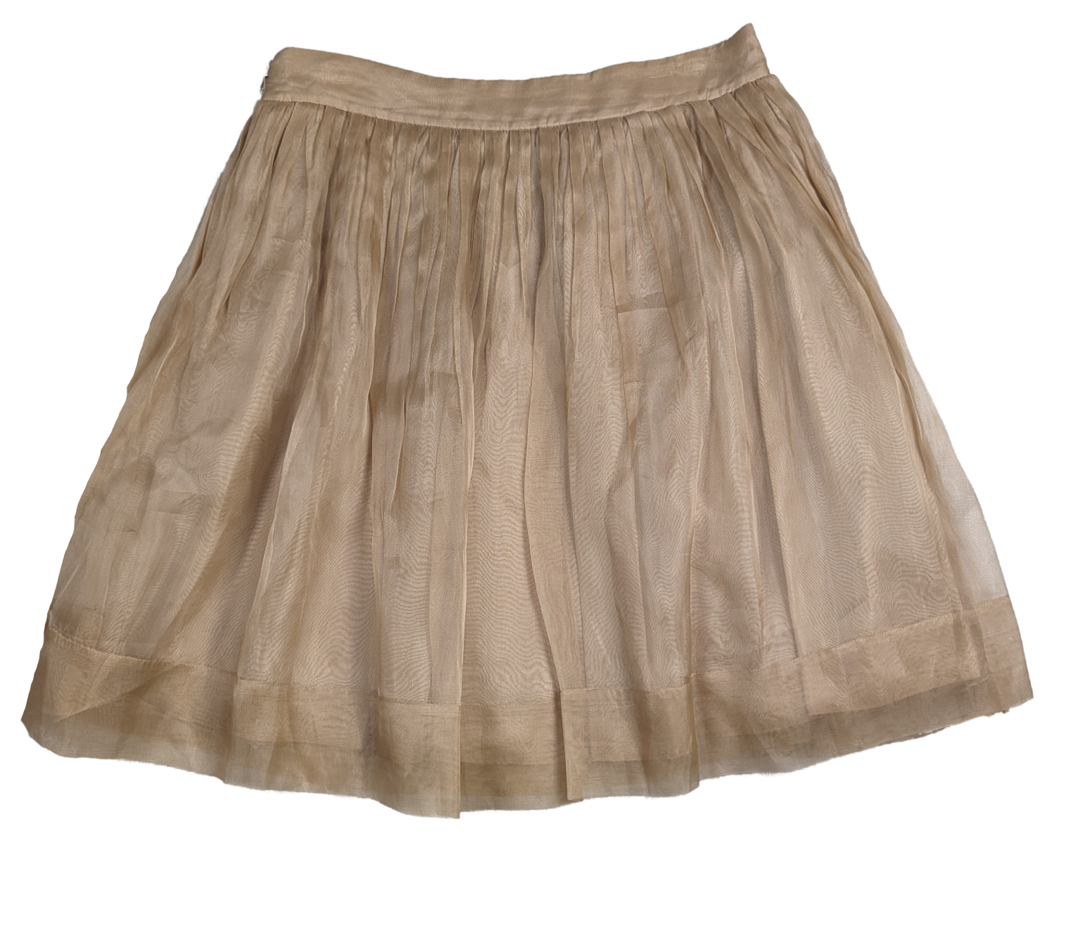 Elizabeth and James Champagne Silk Short Skirt Size 6 Indulge in luxury with Elizabeth and James' Champagne Silk Short Skirt. Made with the finest silk and lined wit