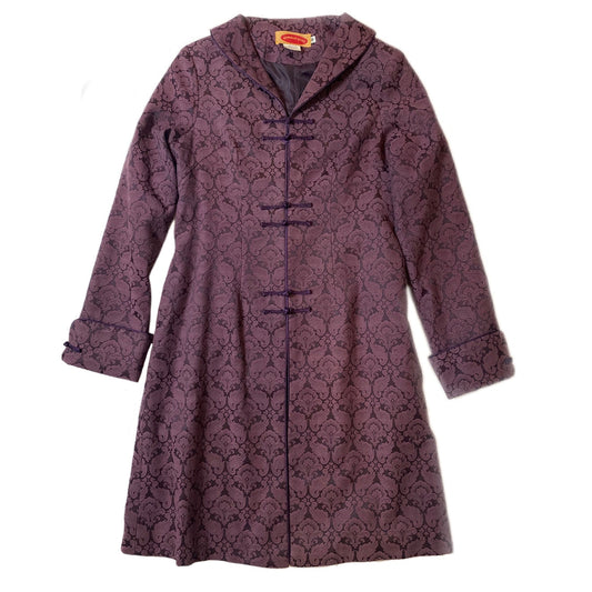 Shanghai Soho Plum Brocade Jacket Size Medium Stunning plum colored br Stunning plum colored brocade jacket with cuffed sleeves and frog closures. Dress to impress w