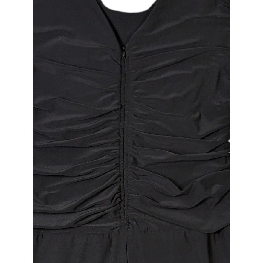 R & M Richards Black Sleeveless Knit Jumpsuit Size 12
