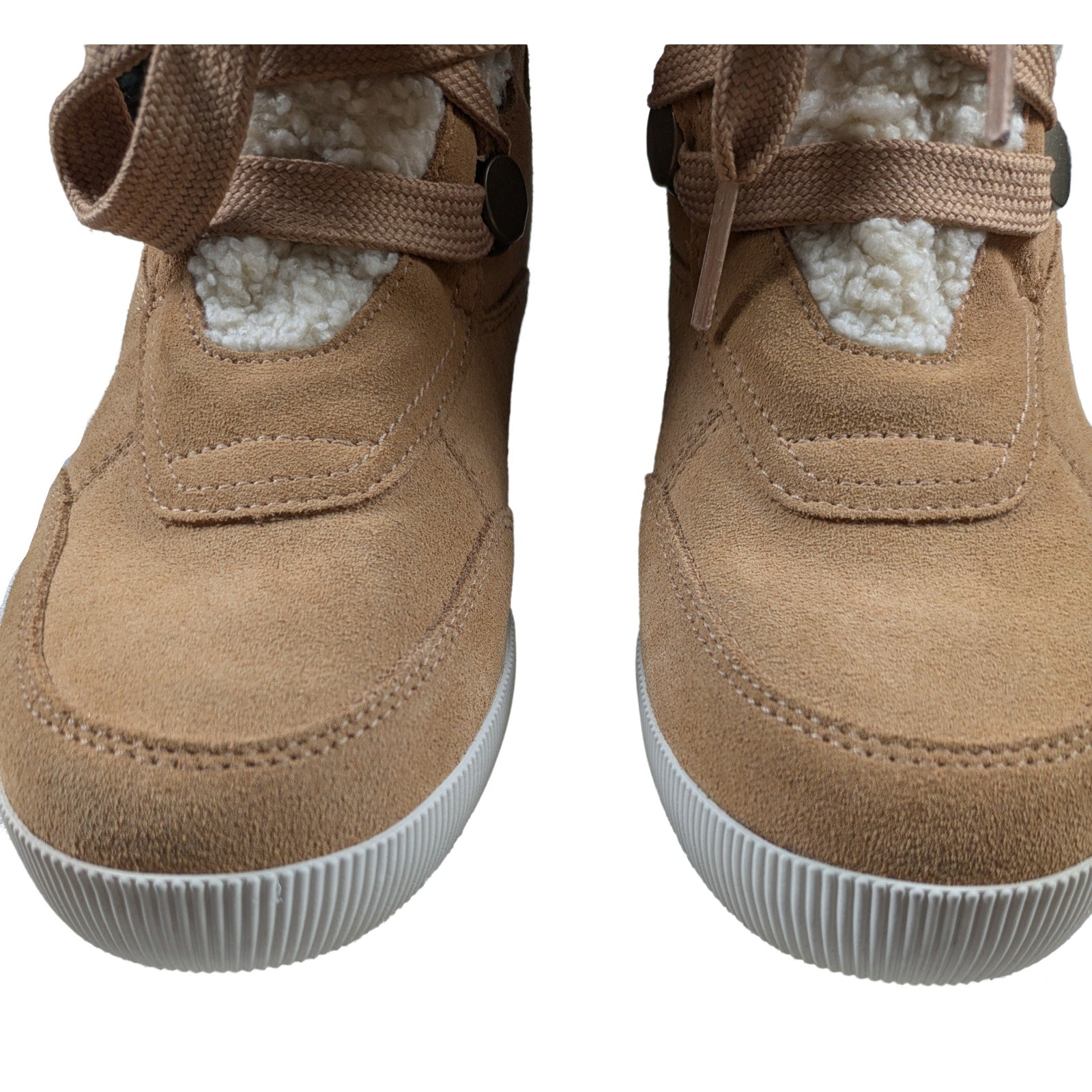 Sorel Women's Out N About Cozy Wedge Tan Suede Size 10 Booties NWOB Step out in style and comfort with these Sorel Out N About Cozy Wedge booties! These stylish boot