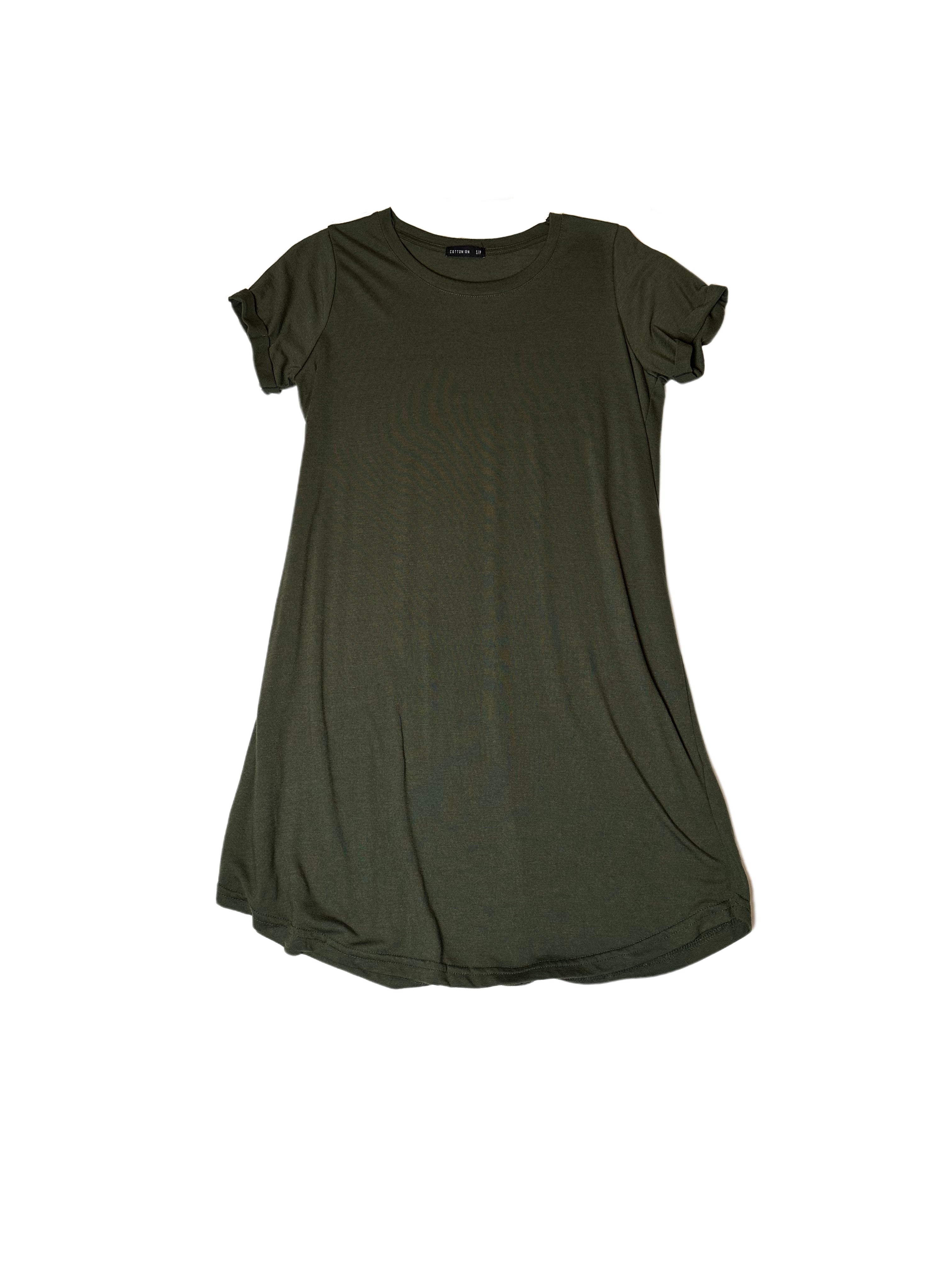 Cotton-On Short Sleeve Green T-Shirt Dress  Cotton-On T-Shirt dress! This moss green stunner is crafted with cotton fabric for a cozy yet stylish fit. It's perfect for a chill dressCotton-On Short Sleeve Green T-Shirt DressShort Sleeve Green