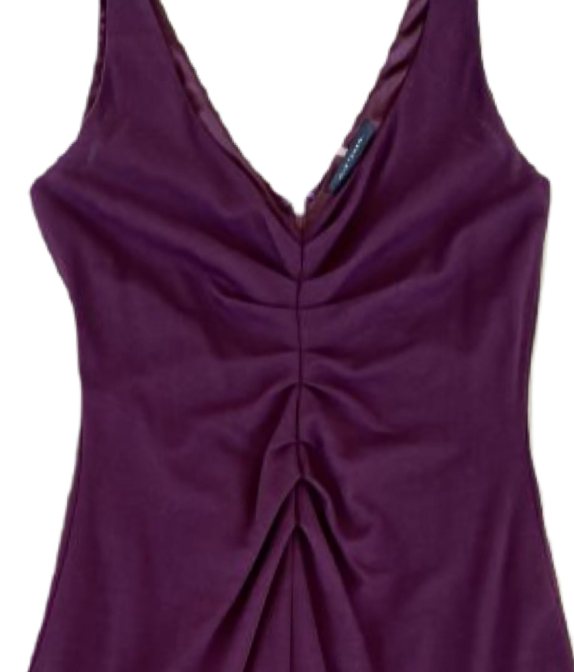 Elie Tahari Plum Sleeveless Dress with Ruching Size 2