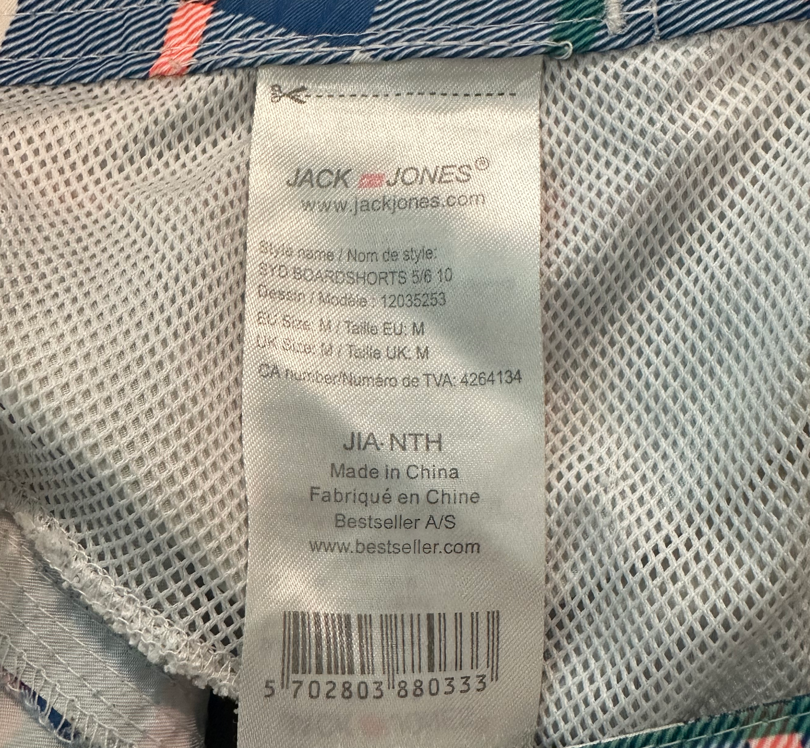 Jack & Jones Men's Plaid Swim Shorts size Medium