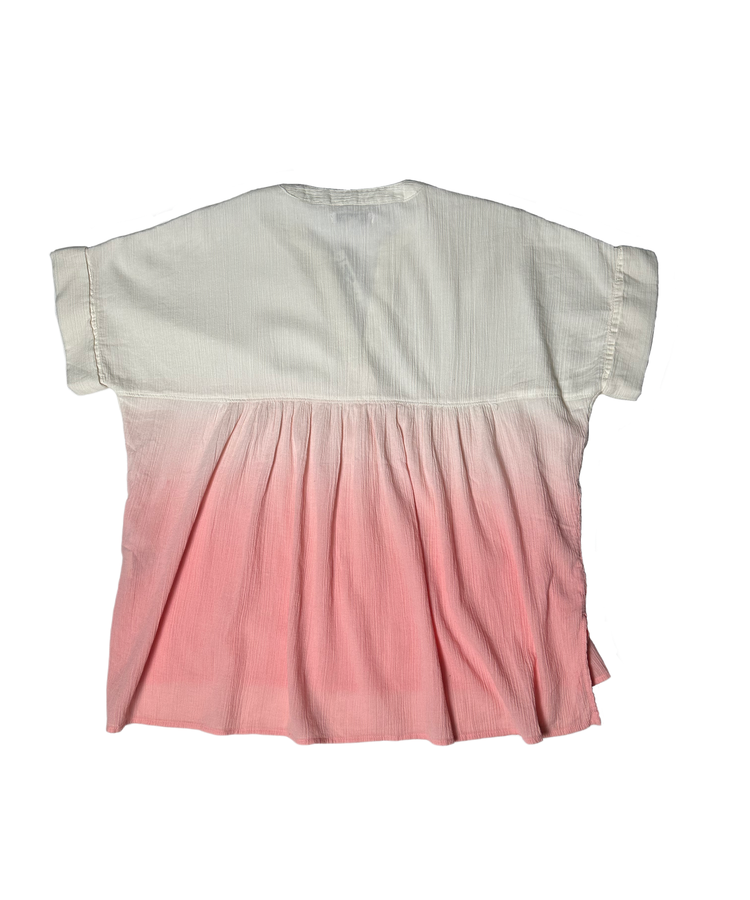 Madewell Short Sleeve Cream & Pink Ombre Shirt - NWT is perfect for spring and summer wear. The cream and pink ombre design is stylish and eye-catching, and it's new with taShirts & TopsMadewell Short Sleeve Cream & Pink Ombre Shirt - NWTMadewell Short Sleeve Cream & Pink Ombre Shirt - NWT