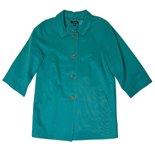 Rafaella Retro Aqua Button Front Coat size Medium Step out in style with this delightful Rafaella Retro Aqua Button Front Coat! This charming coat is an absolute gem