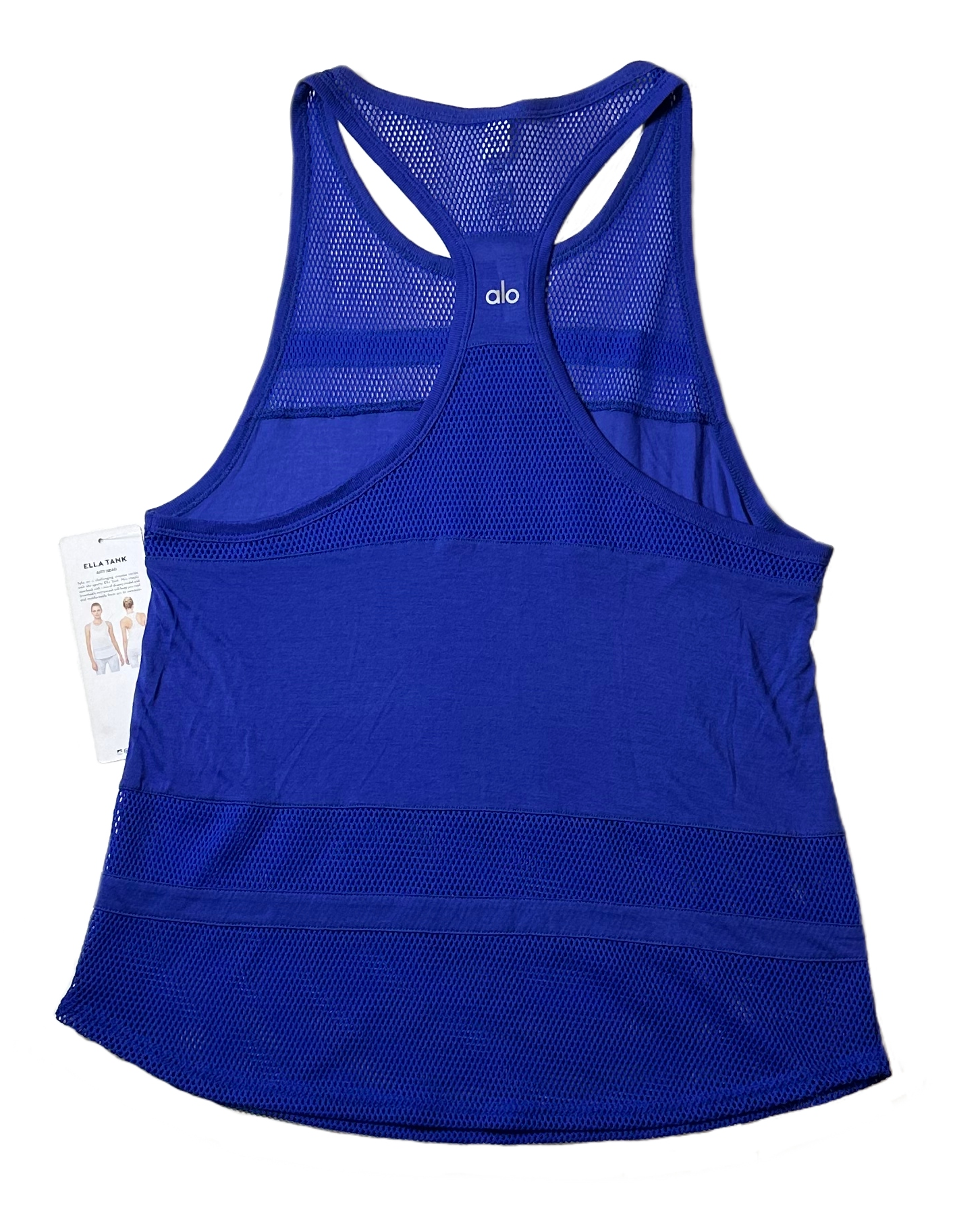 aloThis bright blue new with tags Alo Yoga tank has got it all! Look stylish with the razor back design and mesh details, and feel comfortable with the breathable fabriTank TopAlo Yoga Bright Blue Razor Back Tank with Mesh Details - NWTAlo Yoga Bright Blue Razor Back Tank