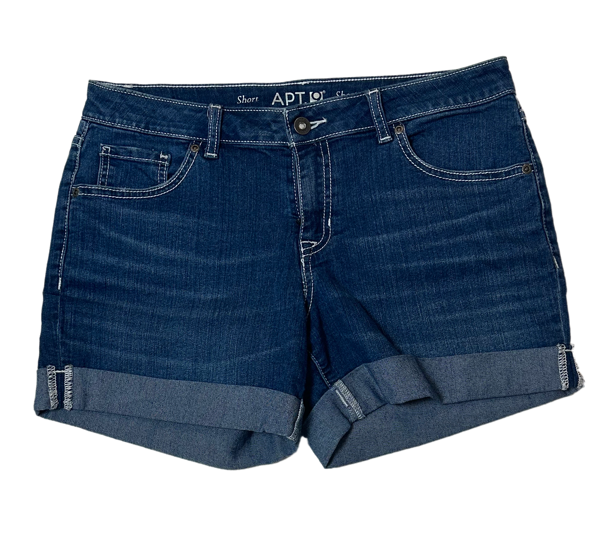 Apt 9 Denim Shorts with Embellished PocketsBe the envy of beach-goers everywhere with these sassy Apt 9 denim shorts! Featuring cuffed hems and embellished back pockets, they'll bring a bit of extra pizzazz tShortsApt 9 Denim Shorts with Embellished PocketsApt 9 Denim Shorts