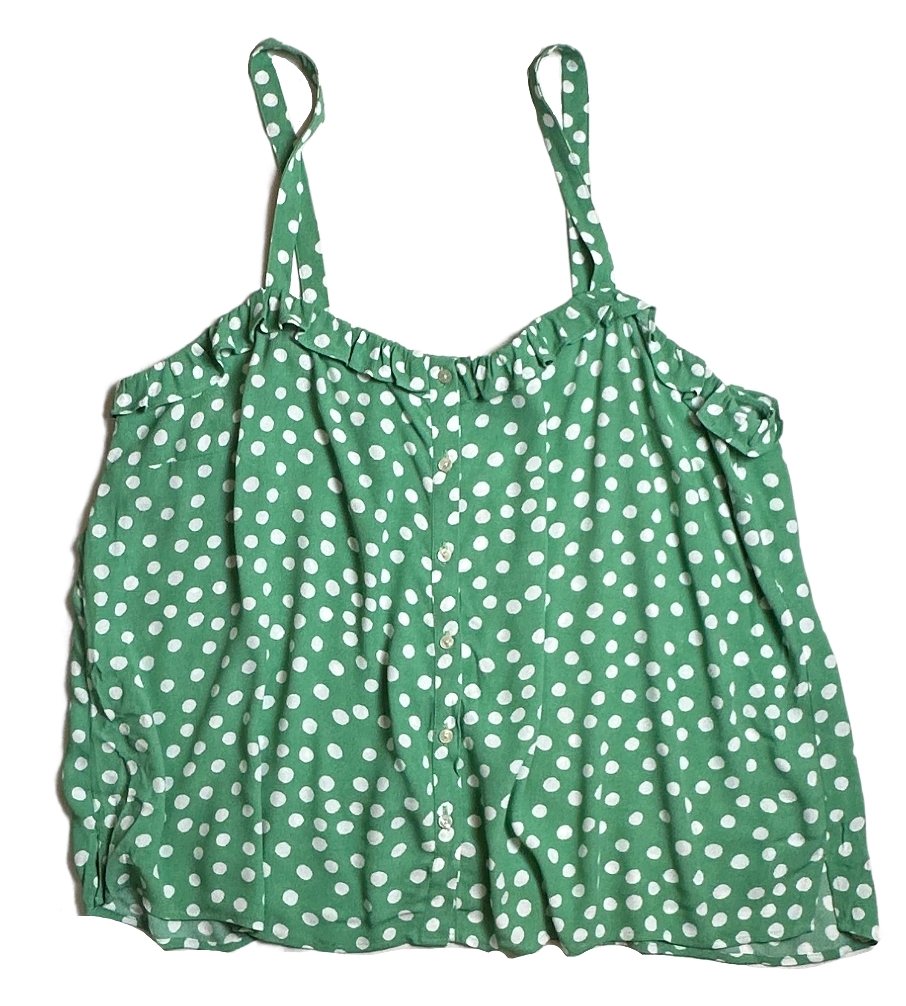 Loft Green & White Polka Dot Spaghetti Strap Top - NWT size XL Add some fun to your wardrobe with this Loft Green & White Polka Dot Top. Flowy and flirty with spaghe