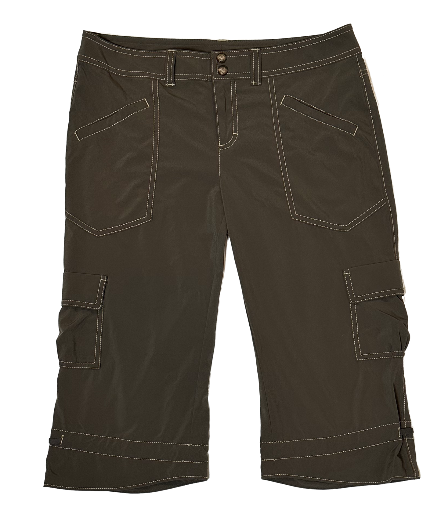 Athleta Gray Dipper Capris Cropped Pants Cargo #841284 Size 8 Get ready to conquer the day in these light weight gray Dipper Capris from Athleta! With multi pockets,