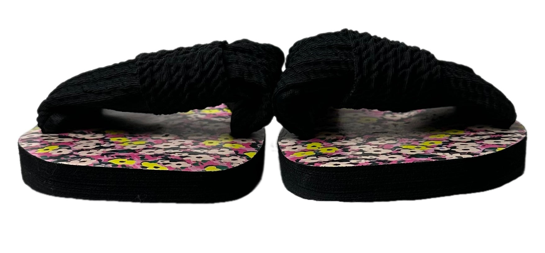 Betsey JohnsonStep up your weekend style with these Betsey Johnson Black and Floral Slip On Sandals - NWOT! With a floral-patterned sole, fabric knot strap, and slip-on design, thShoesBetsey Johnson Black and Floral Slip On Sandals - NWOTBetsey Johnson Black