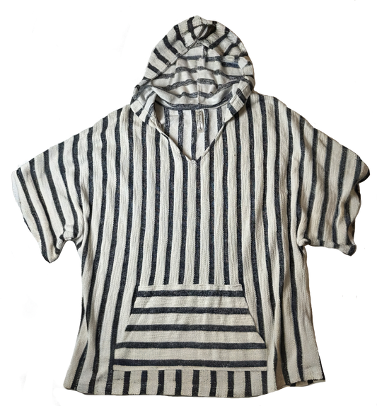 Per Seption Concept Blue & White Short Sleeve Hoodie with Front Pocket size XL