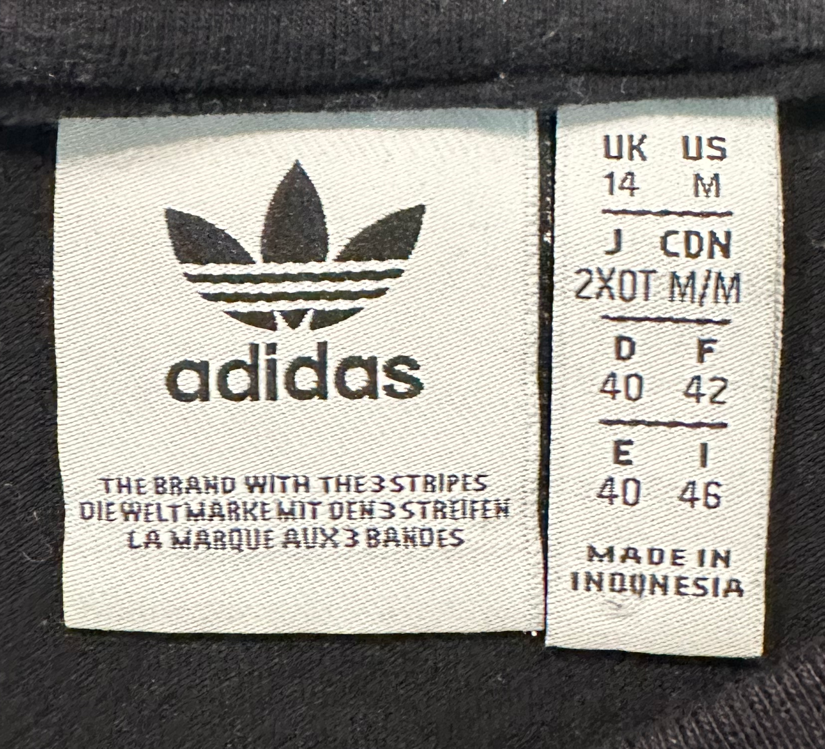 Adidas Long Sleeve Black Crop Top with White & Pink Stripes size Medium