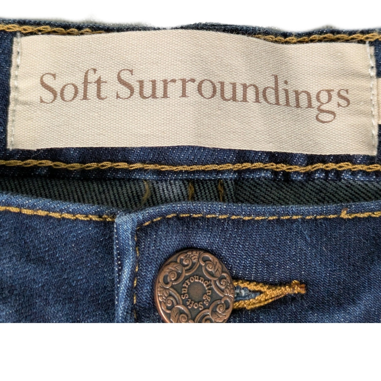 Soft Surroundings Fly Front Flare Ultimate Denim Size 16 NWT