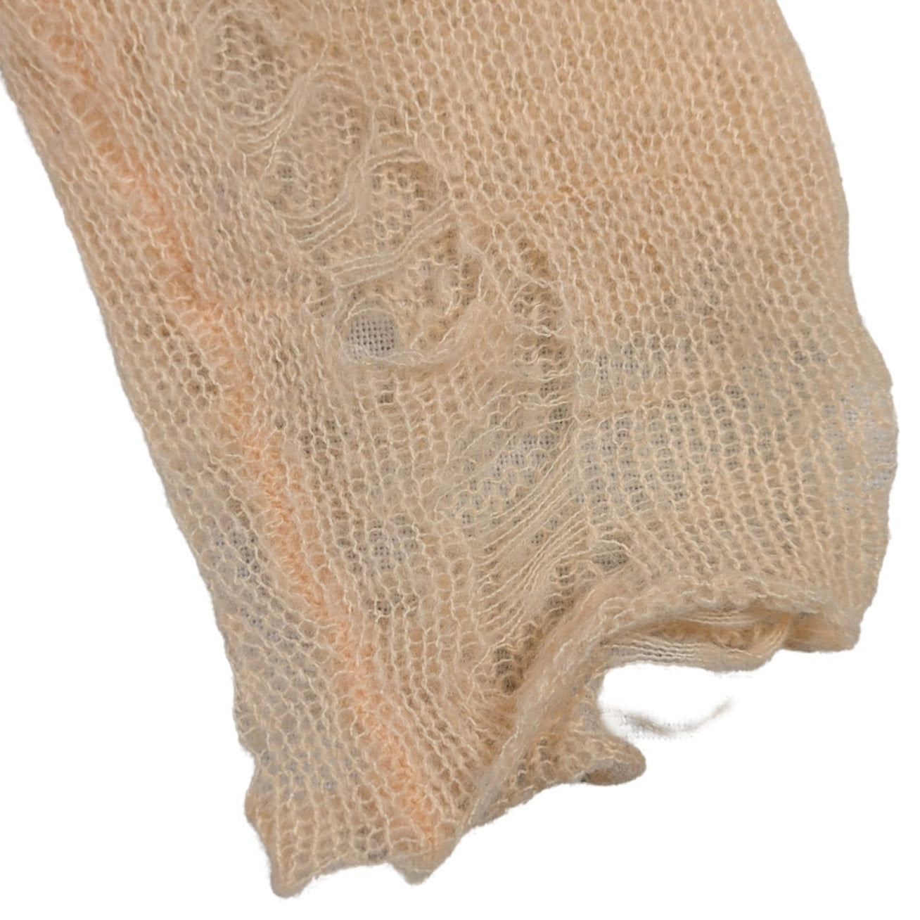 WildFox Distressed Peach Sweater with White Hearts Size