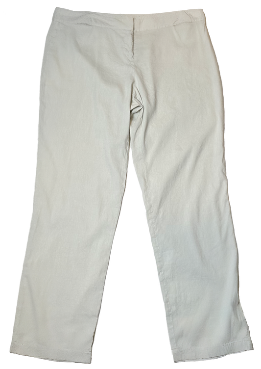 Eileen Fisher Linen Blend White Pants size Large